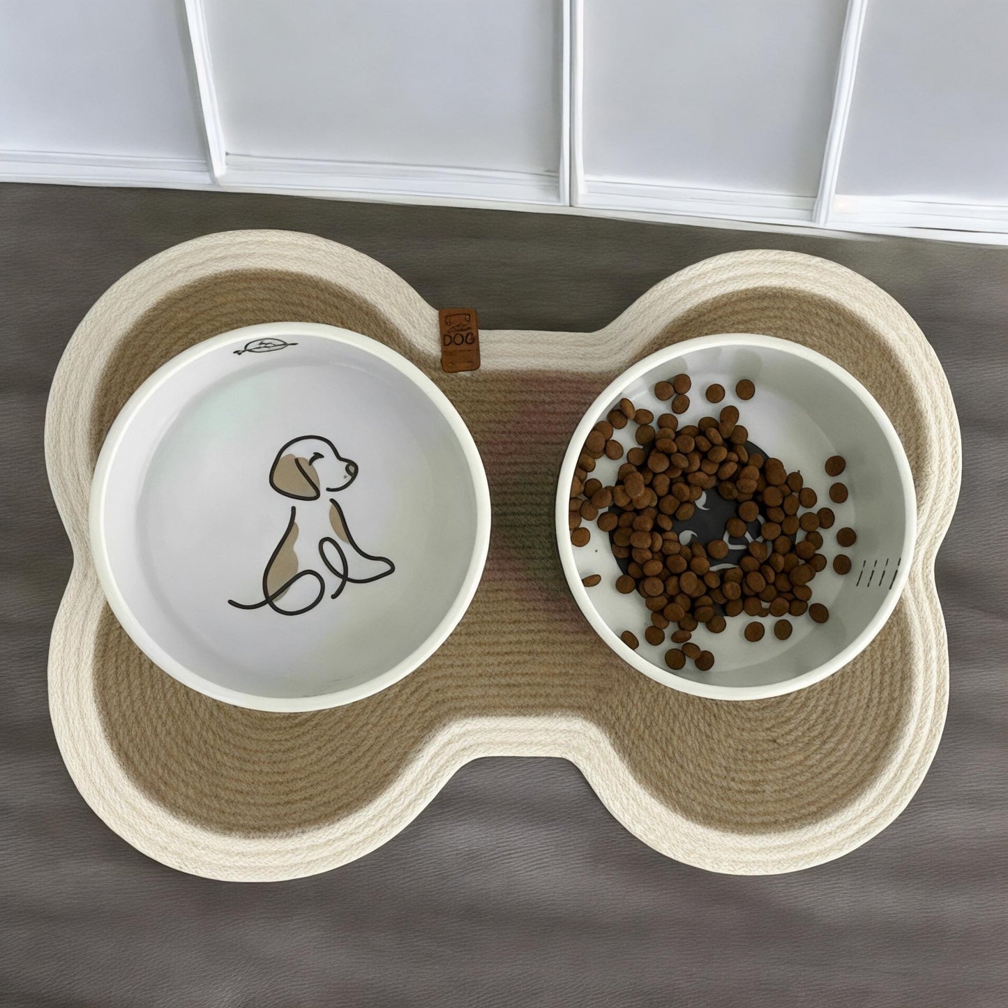 Dog Bone Feeding Mat: Handmade Cotton Rope Pet Placemat