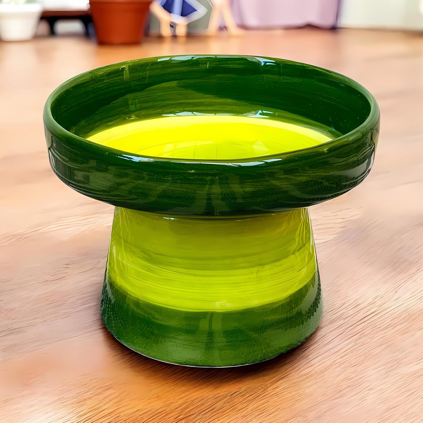 Colorful Elevated Ceramic Cat Bowl – Whisker Friendly Raised Feeder for Cats