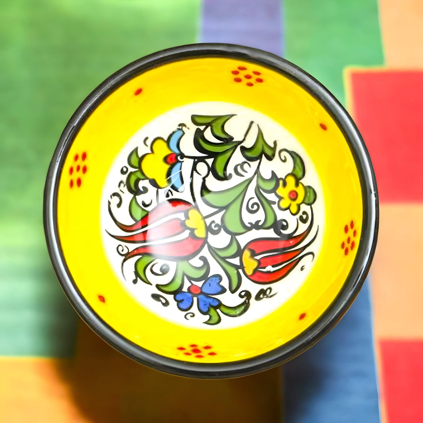 Colorful Serving Bowls - Hand Painted Turkish Ceramic Set, Unique Kitchen Gift for Home