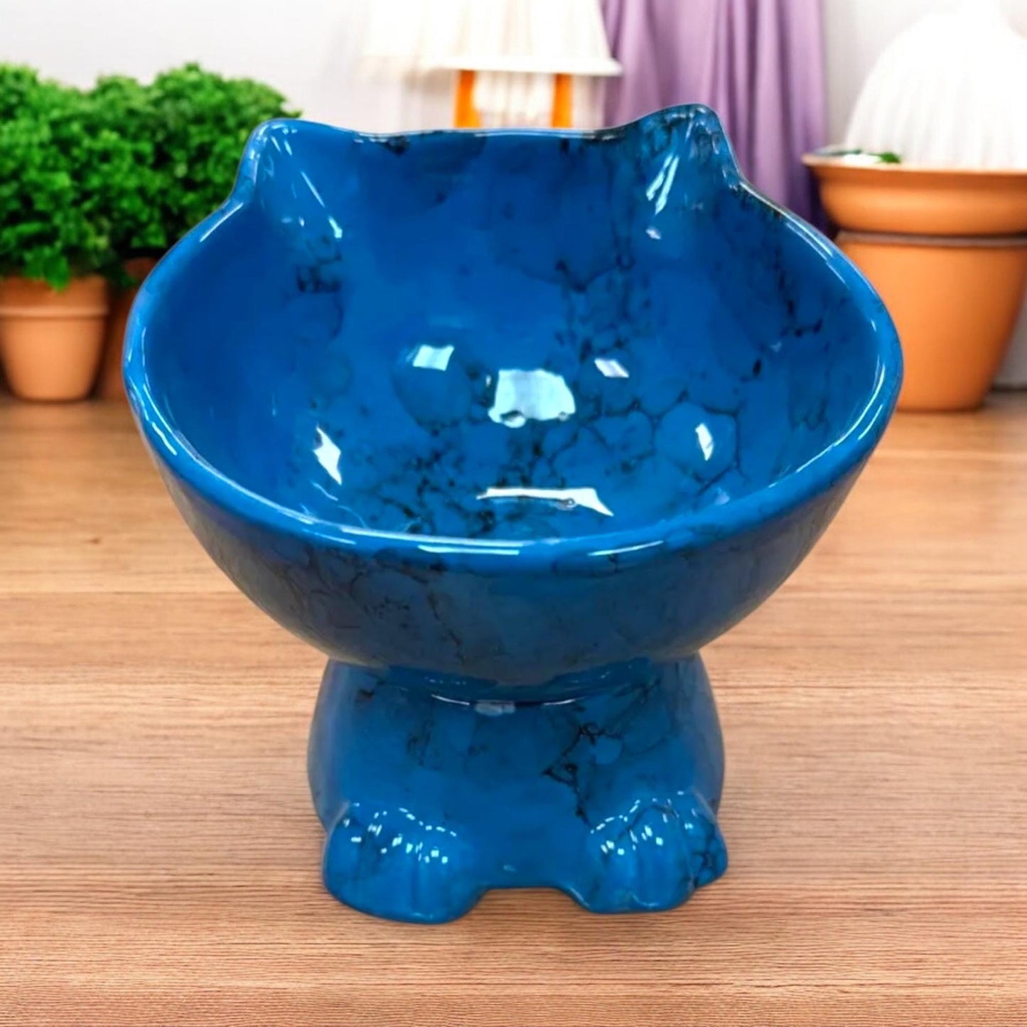 Elevated Ceramic Pet Bowl: Ergonomic Cat & Small Dog Feeder