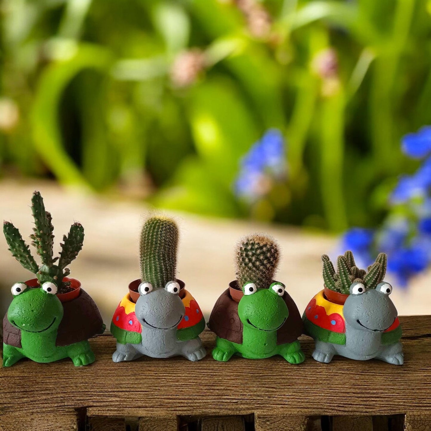Handmade Ceramic Turtle Planter Set: Succulent & Cactus Pots, Home Decor
