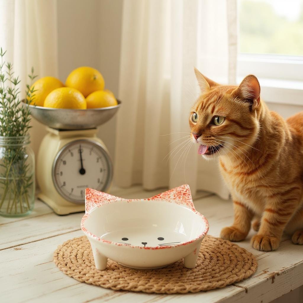 Handmade Ceramic Cat Food Bowl: Whisker-Friendly, Non-Toxic, 13cm