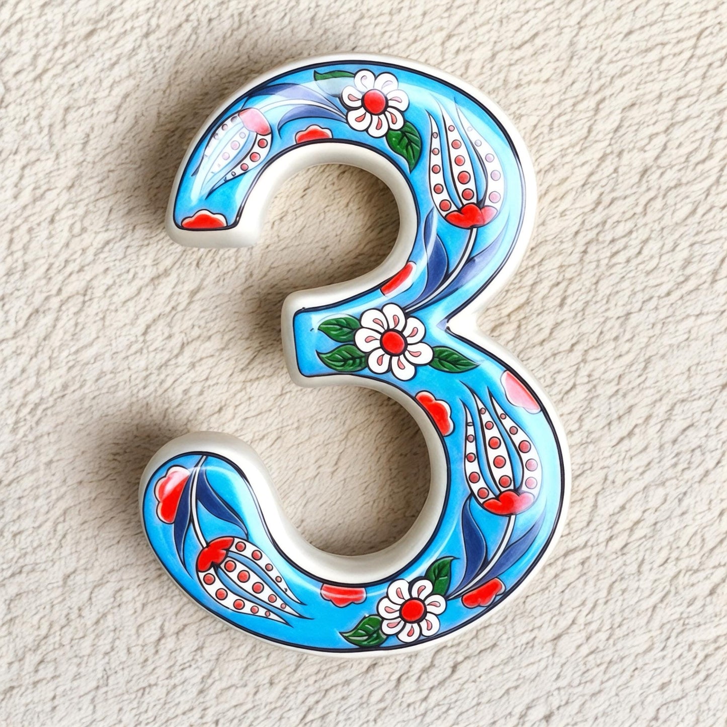 Exquisite Handmade Turkish Ceramic House Numbers, Ceramic Address Plaque and Numbers, Address Numbers, Door Numbers, Ceramic Numbers, Sign