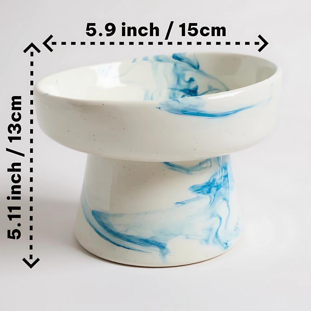 Elevated Ceramic Cat Food and Water Bowl, Anti whisker fatigue cat bowl, Dogs & Puppies - Perfect Pet Owner Gift