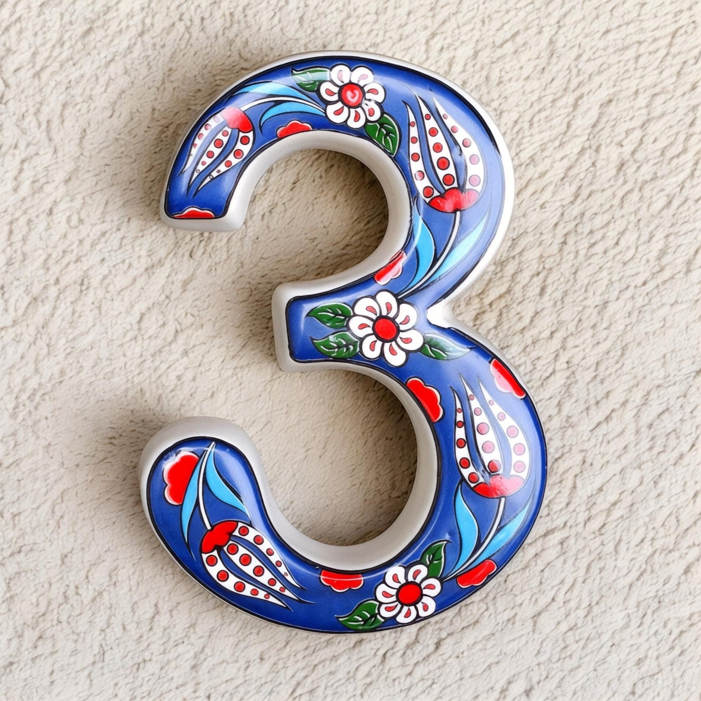 Exquisite Handmade Turkish Ceramic House Numbers, Ceramic Address Plaque and Numbers, Address Numbers, Door Numbers, Ceramic Numbers, Sign
