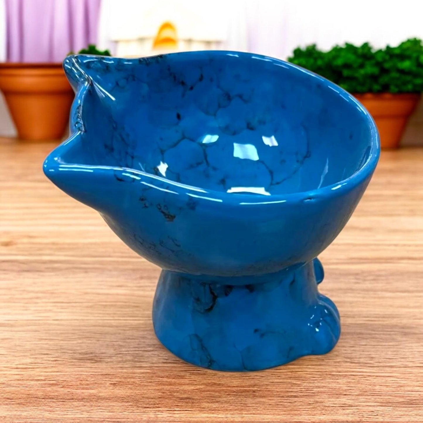 Elevated Ceramic Pet Bowl: Ergonomic Cat & Small Dog Feeder