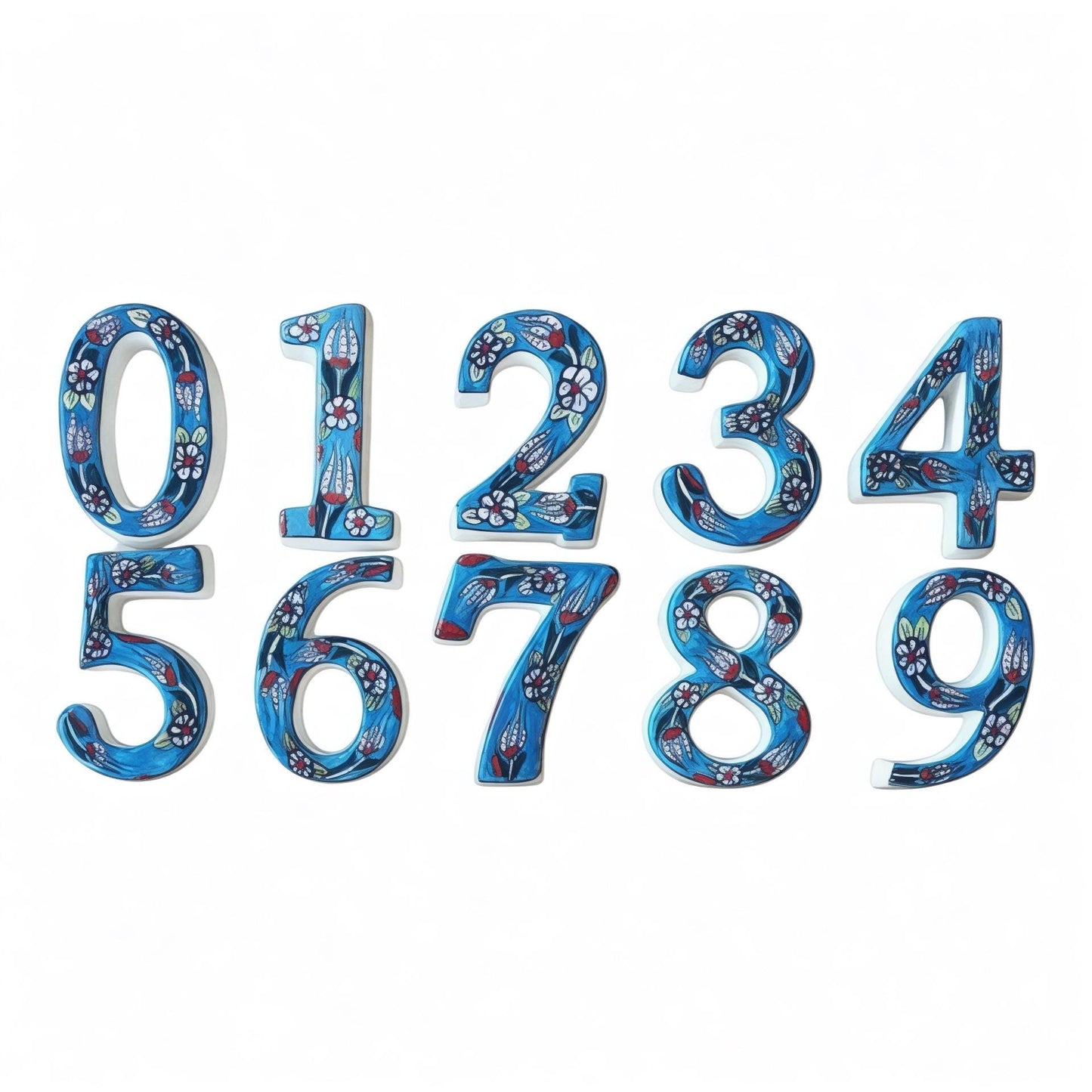 Address Plaque, Handmade Turkish Ceramic House Number, Modern Vertical House Number Sign, Personalized Home Decor, Ceramic House Number Sign