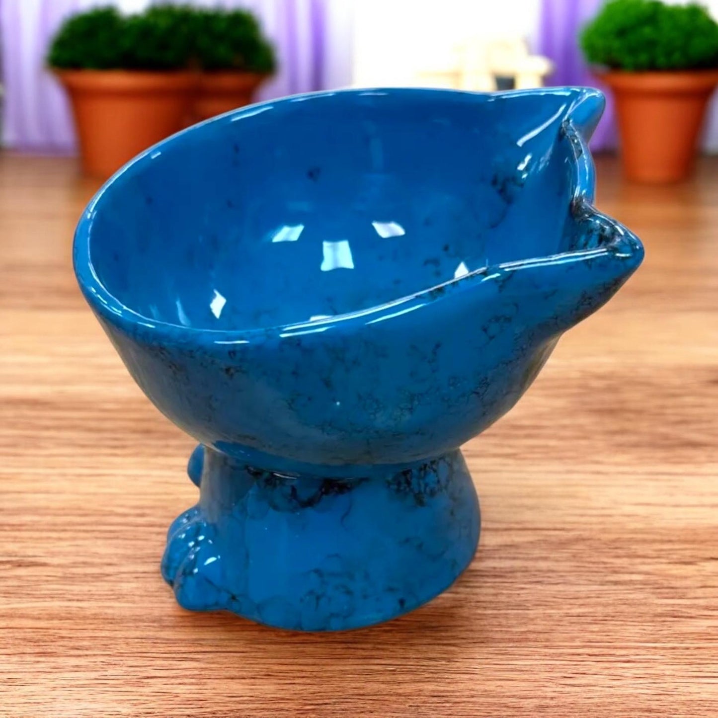 Elevated Ceramic Pet Bowl: Ergonomic Cat & Small Dog Feeder
