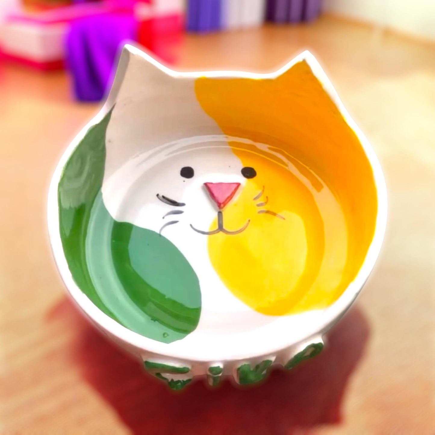 Personalized Ceramic Cat Bowl: Handmade, Whisker-Friendly, Elevated Design
