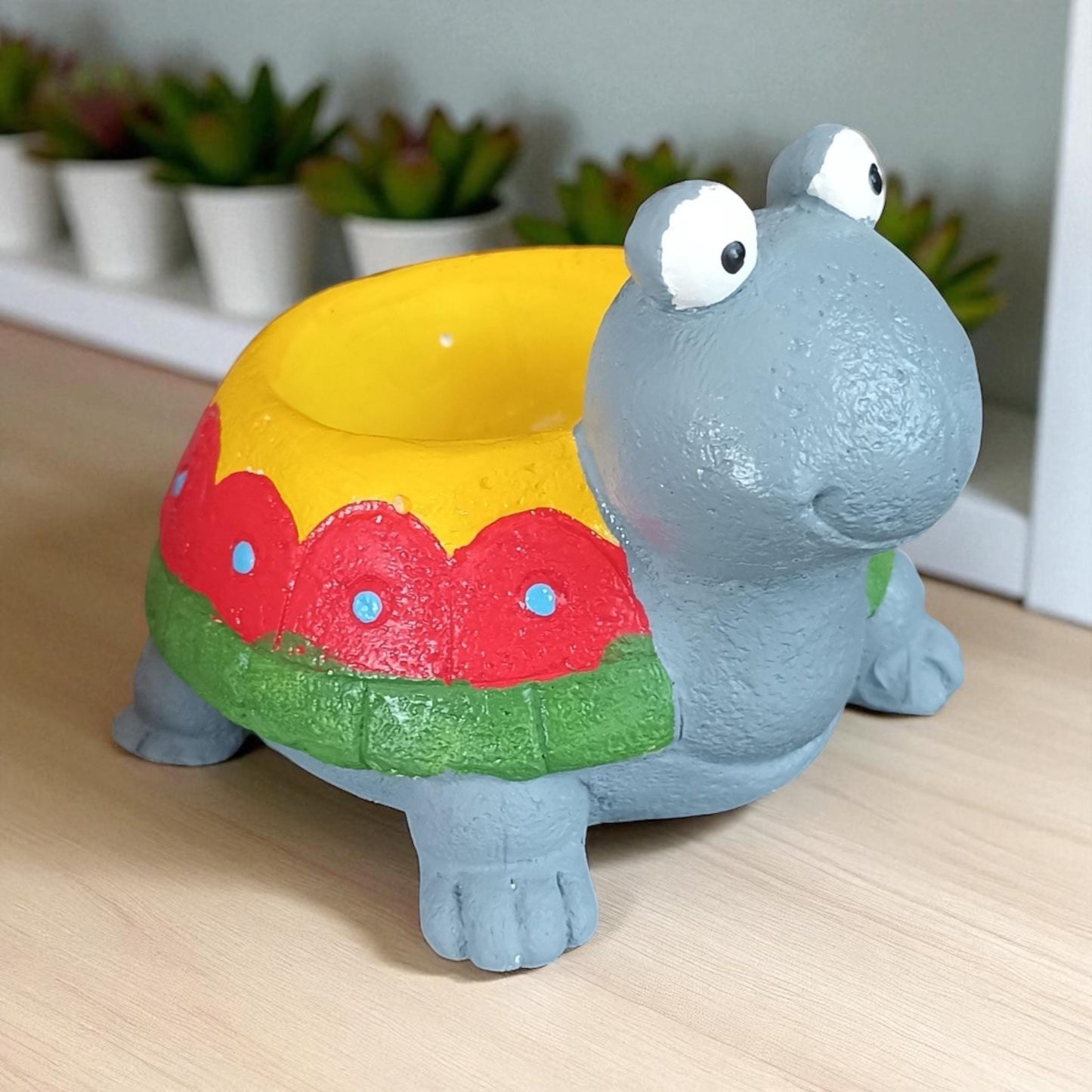 Handmade Ceramic Turtle Planter Set: Succulent & Cactus Pots, Home Decor