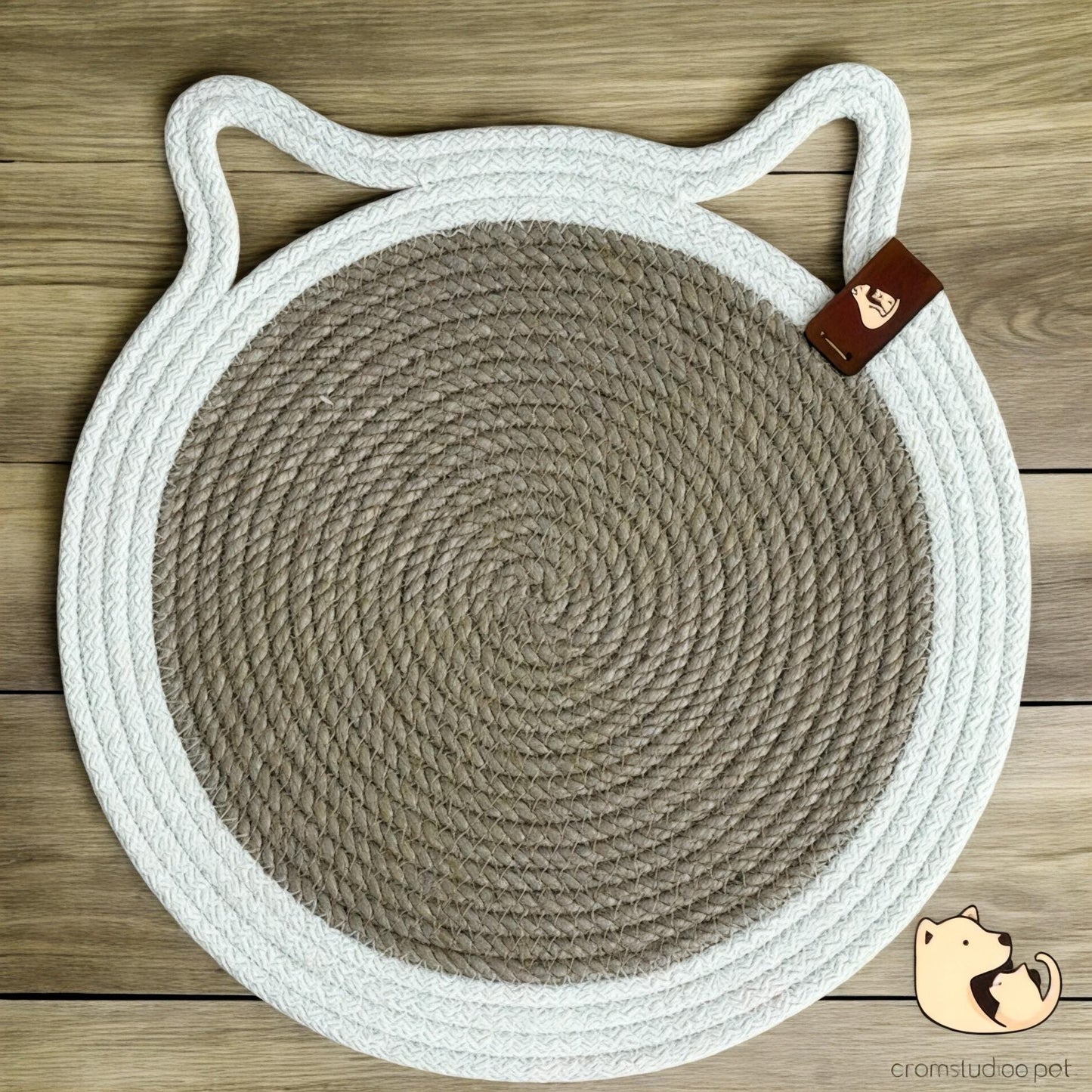 Handmade Cotton Rope Pet Feeding Mat Set: Modern Cat & Small Dog Placemats
