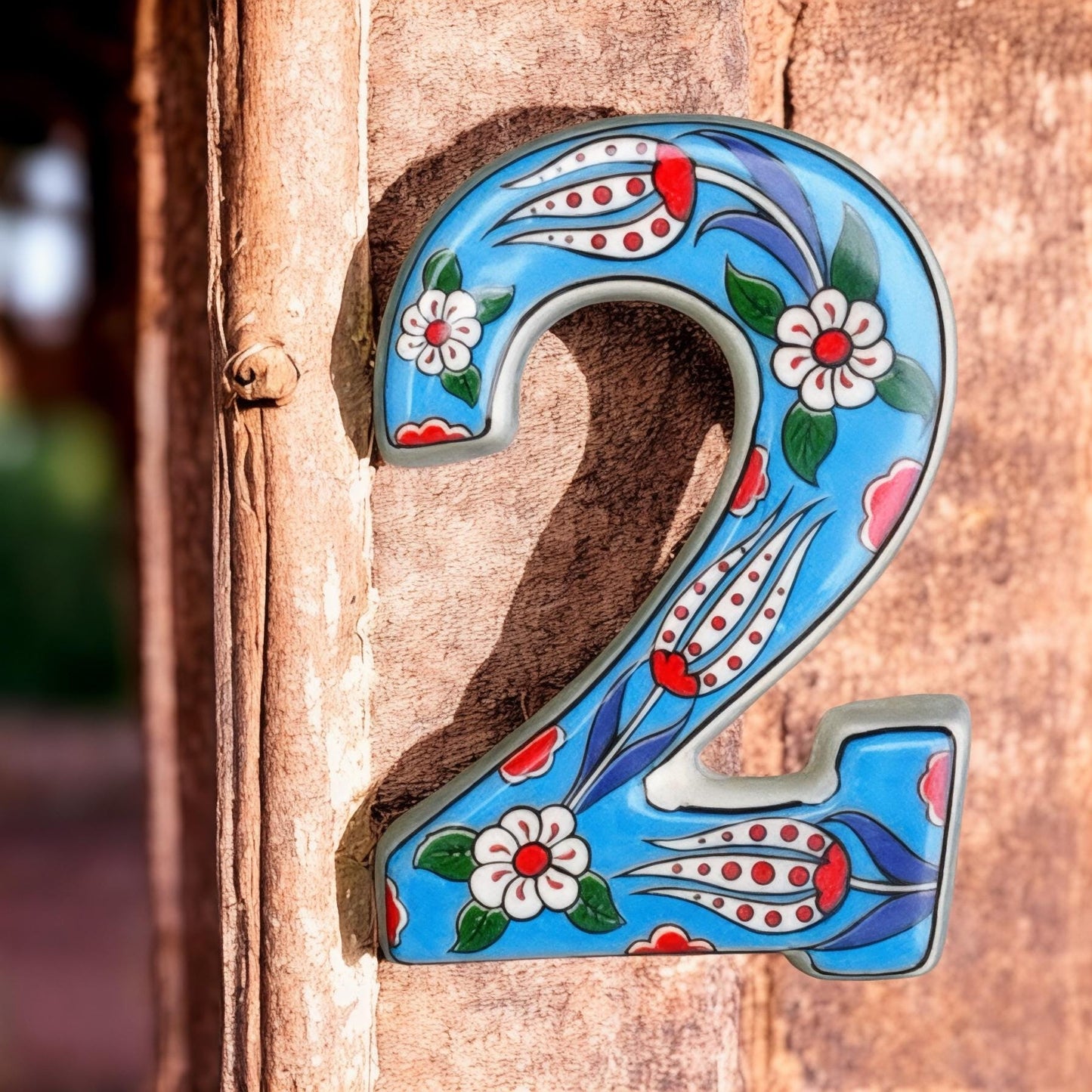 Address Plaque, Handmade Turkish Ceramic House Number, Modern Vertical House Number Sign, Personalized Home Decor, Ceramic House Number Sign