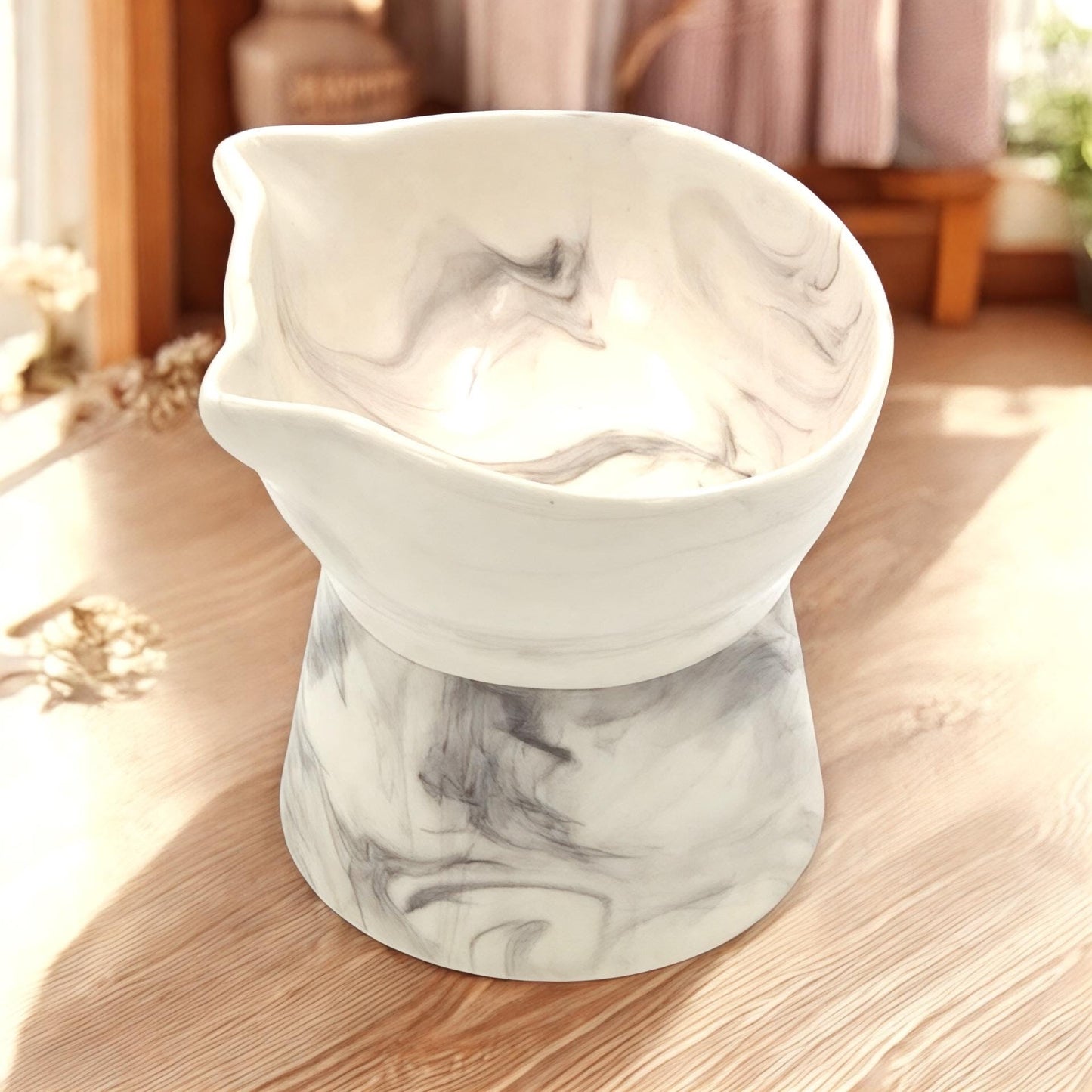 Elevated Ceramic Pet Bowl: Ergonomic Food & Water Dish for Cats/Dogs