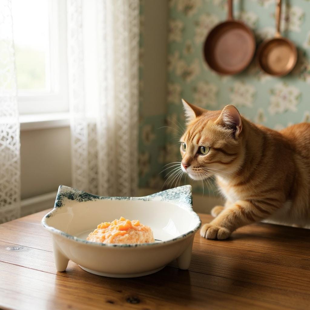 Handmade Ceramic Cat Food Bowl: Whisker-Friendly, Non-Toxic, 13cm