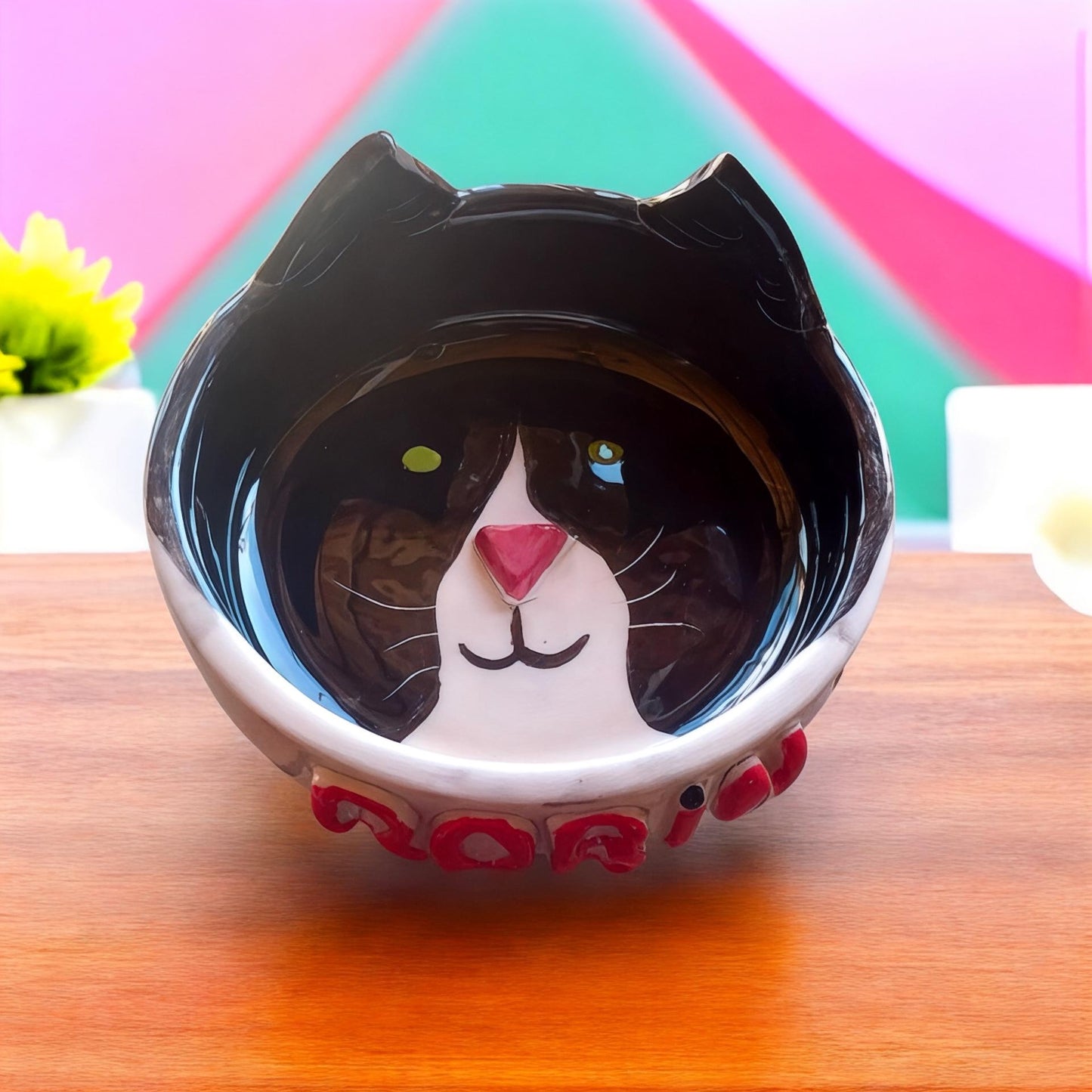 Personalized Ceramic Cat Bowl: Handmade, Whisker-Friendly, Elevated Design