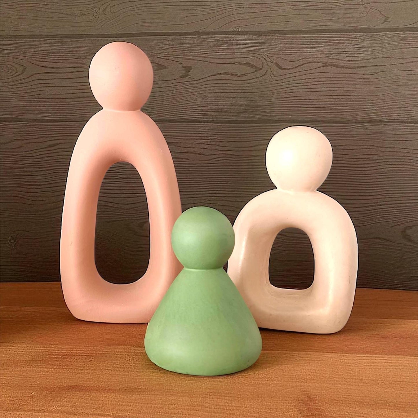 Abstract Ceramic Sculpture Set | Modern Family Figurine Home Decor | Handcrafted Minimalist Art Object