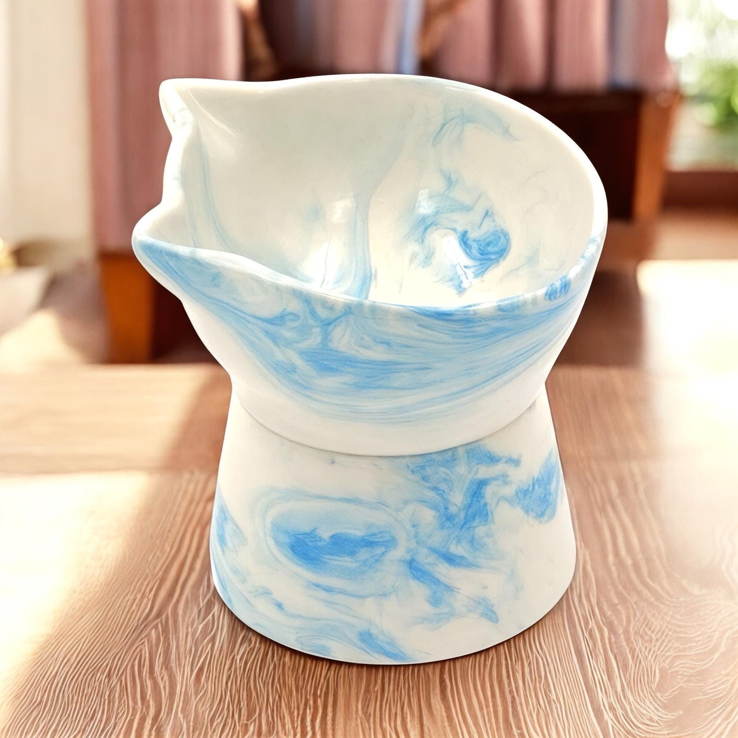 Elevated Ceramic Pet Bowl: Ergonomic Food & Water Dish for Cats/Dogs