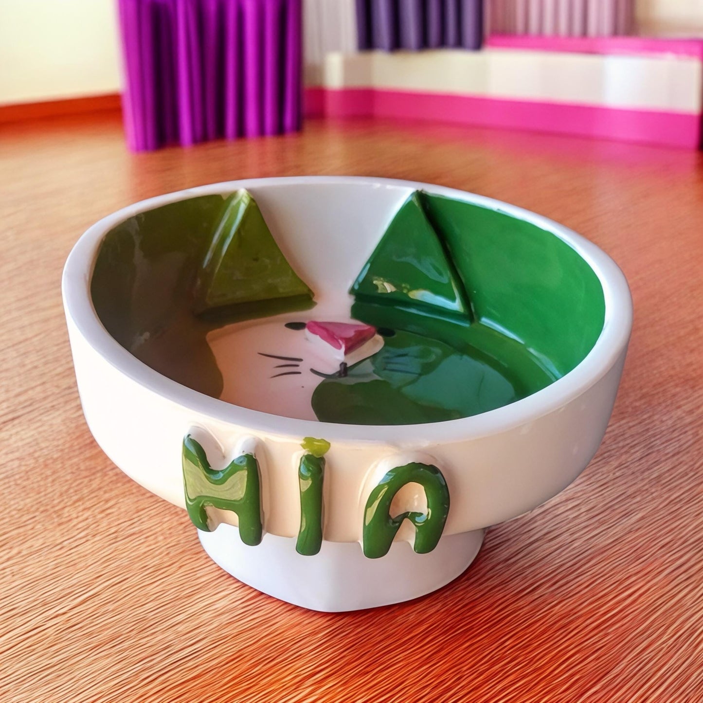 Personalized Ceramic Cat Bowl: Handmade, Whisker-Friendly, Elevated Design