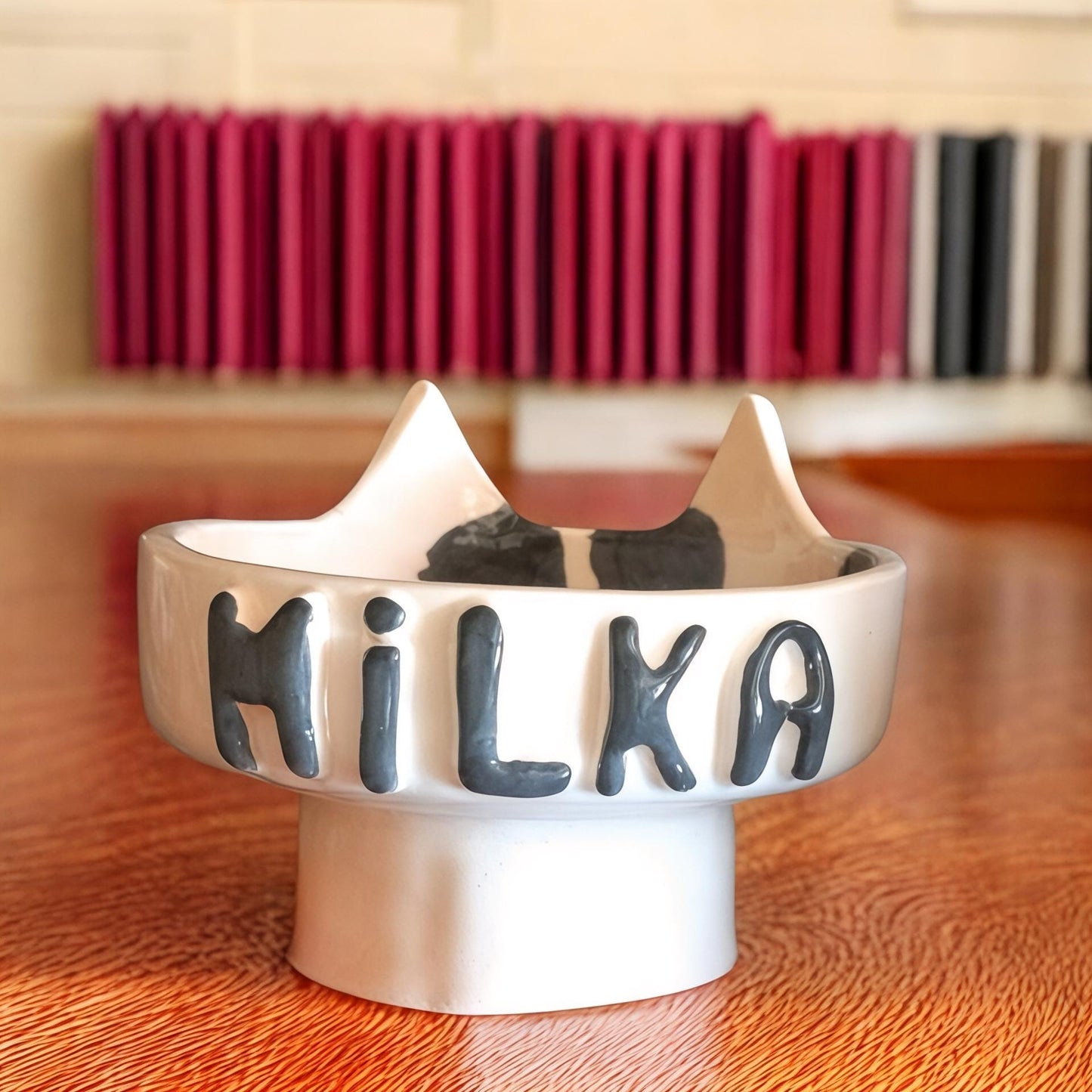 Personalized Ceramic Cat Bowl: Handmade, Whisker-Friendly, Elevated Design