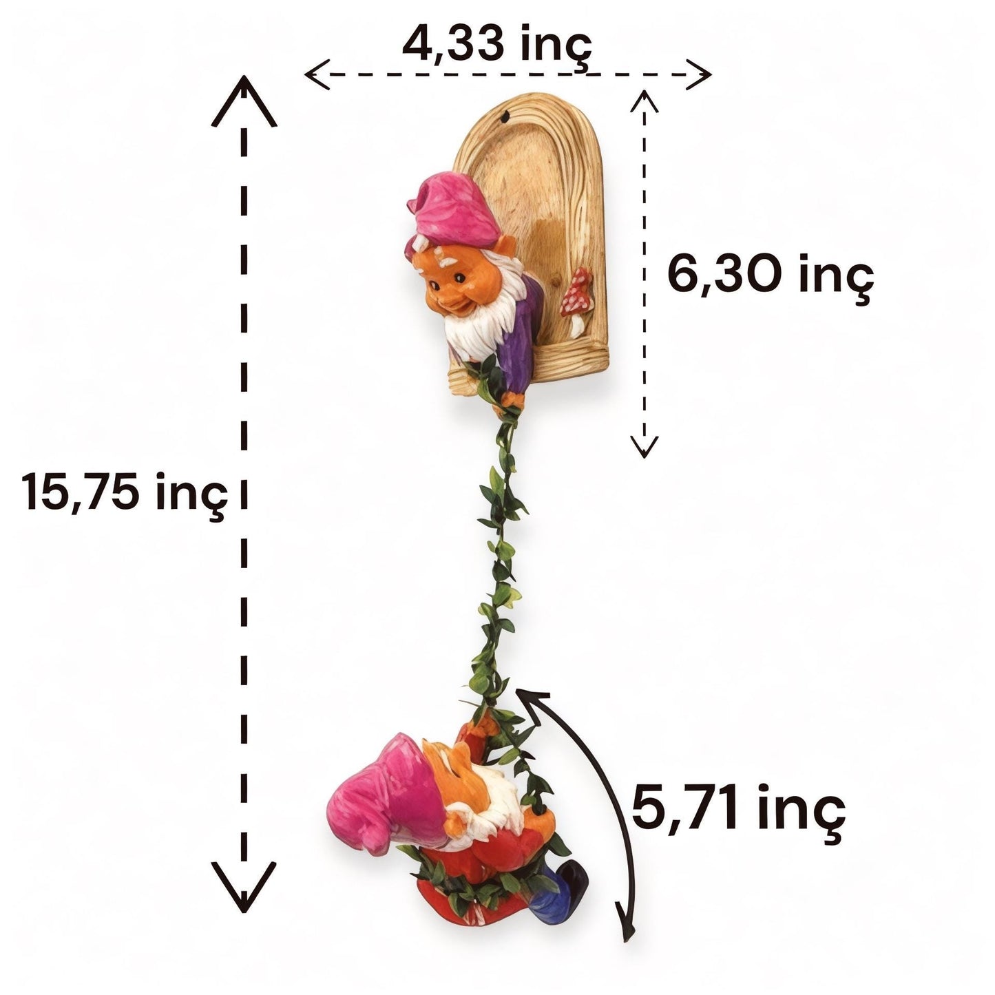 Handmade Garden Gnome Swing Figurines: Whimsical Outdoor Decor