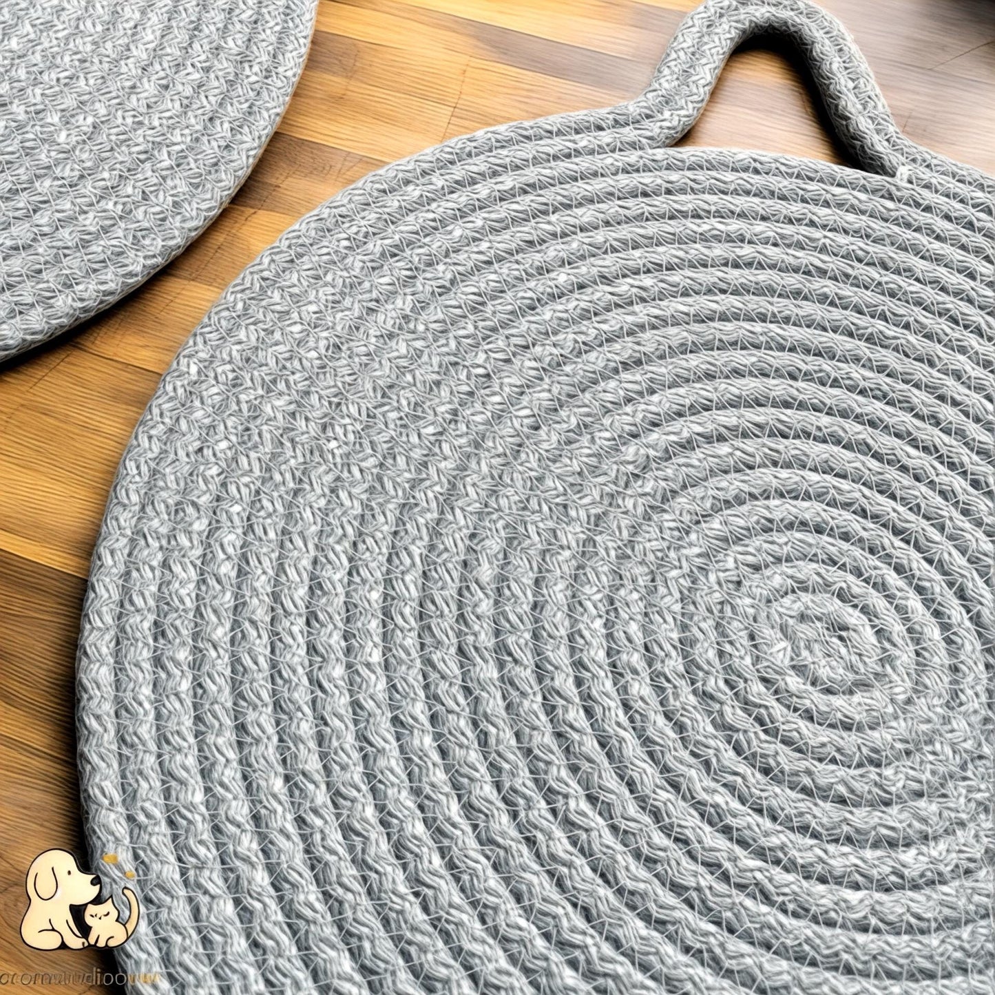 Handmade Cotton Rope Pet Feeding Mat Set: Modern Cat & Small Dog Placemats