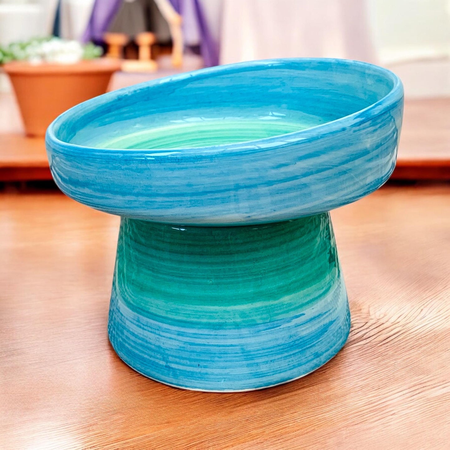 Elevated Ceramic Cat Bowl: Ergonomic Non-Slip Pet Food Water Dish