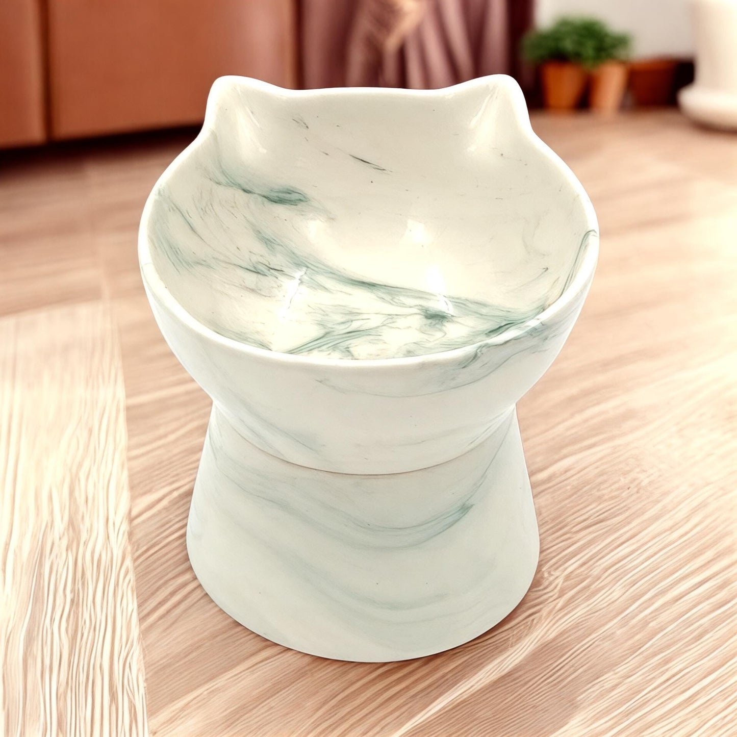 Elevated Ceramic Pet Bowl: Ergonomic Food & Water Dish for Cats/Dogs