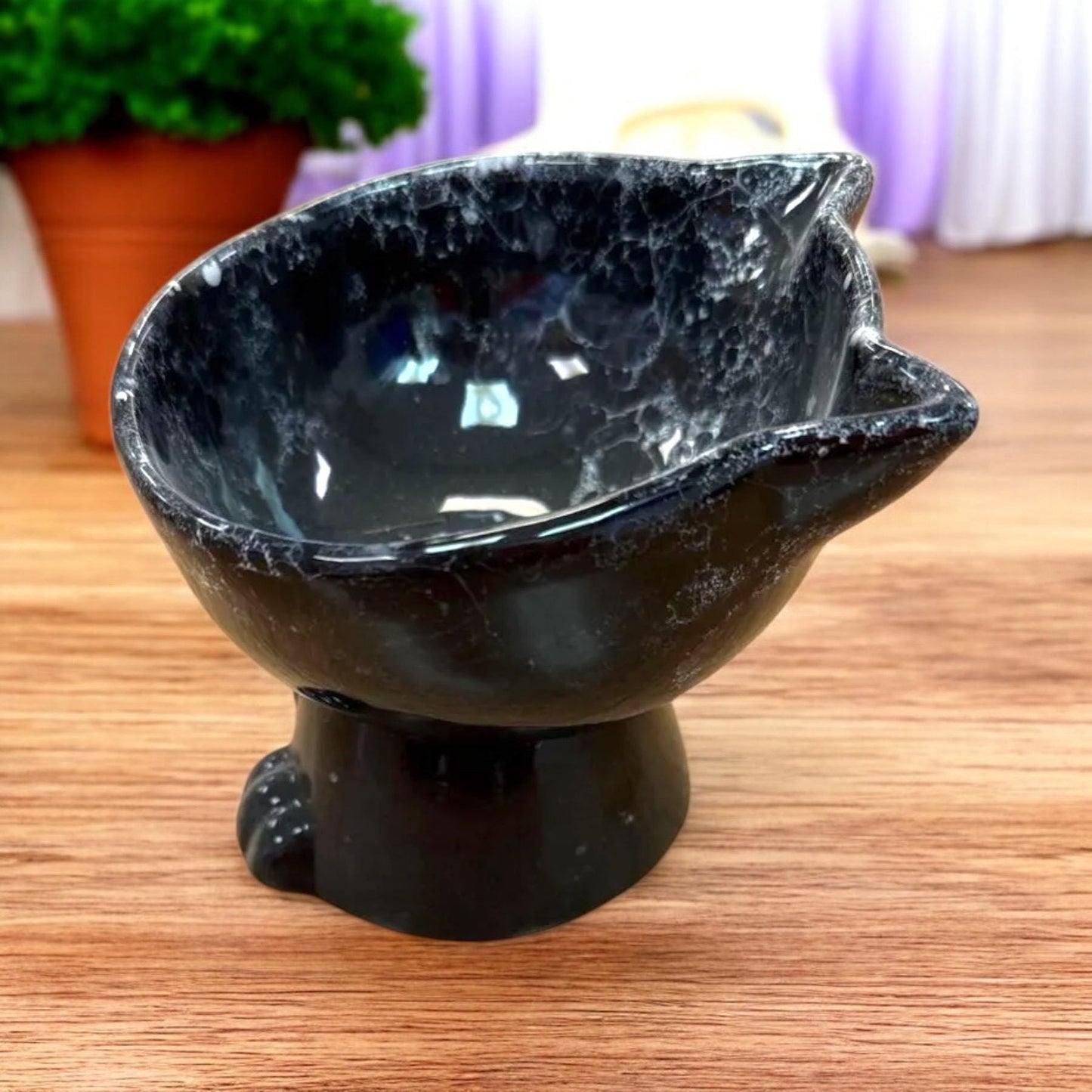 Elevated Ceramic Pet Bowl: Ergonomic Cat & Small Dog Feeder