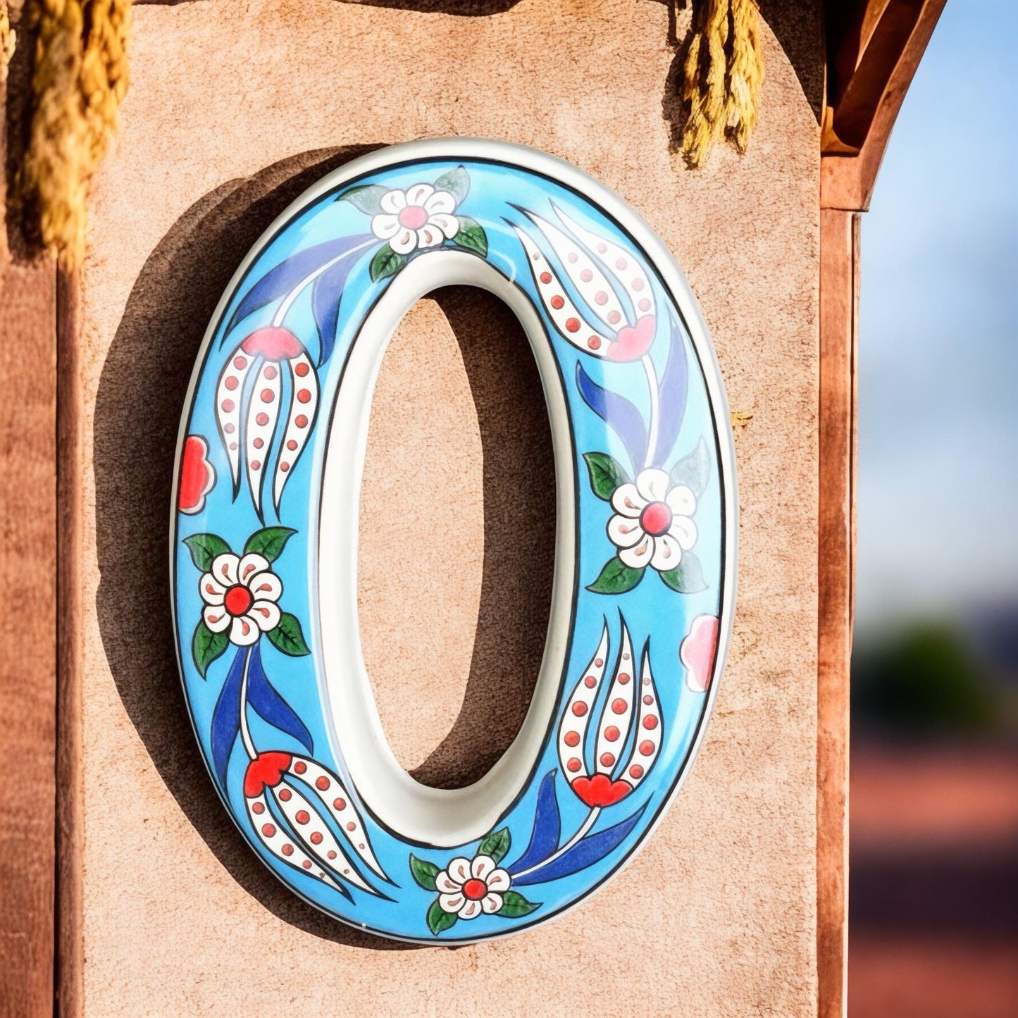 Address Plaque, Handmade Turkish Ceramic House Number, Modern Vertical House Number Sign, Personalized Home Decor, Ceramic House Number Sign