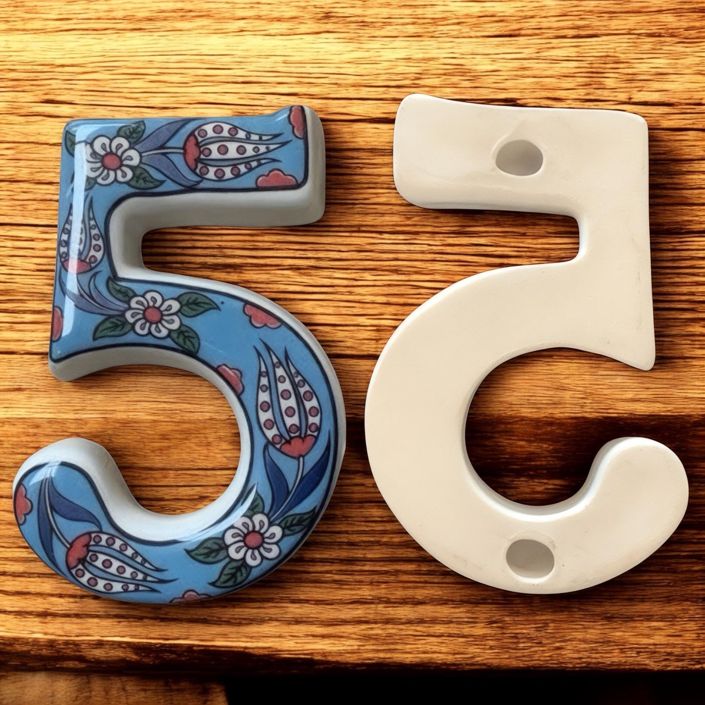 Address Plaque, Handmade Turkish Ceramic House Number, Modern Vertical House Number Sign, Personalized Home Decor, Ceramic House Number Sign