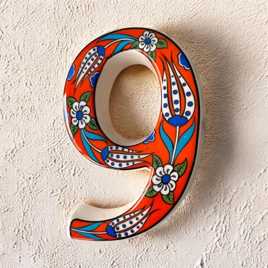 Exquisite Handmade Turkish Ceramic House Numbers, Ceramic Address Plaque and Numbers, Address Numbers, Door Numbers, Ceramic Numbers, Sign