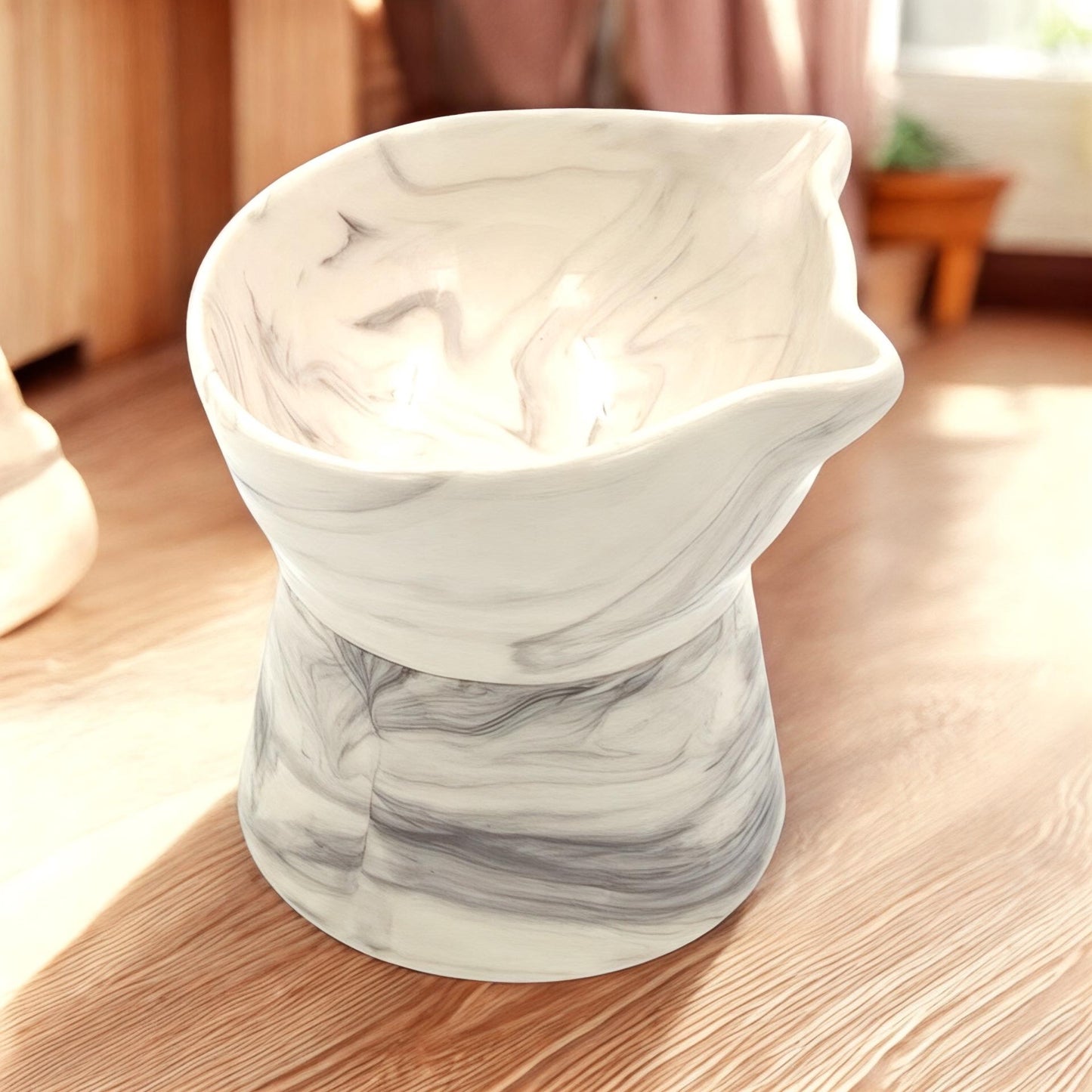 Elevated Ceramic Pet Bowl: Ergonomic Food & Water Dish for Cats/Dogs