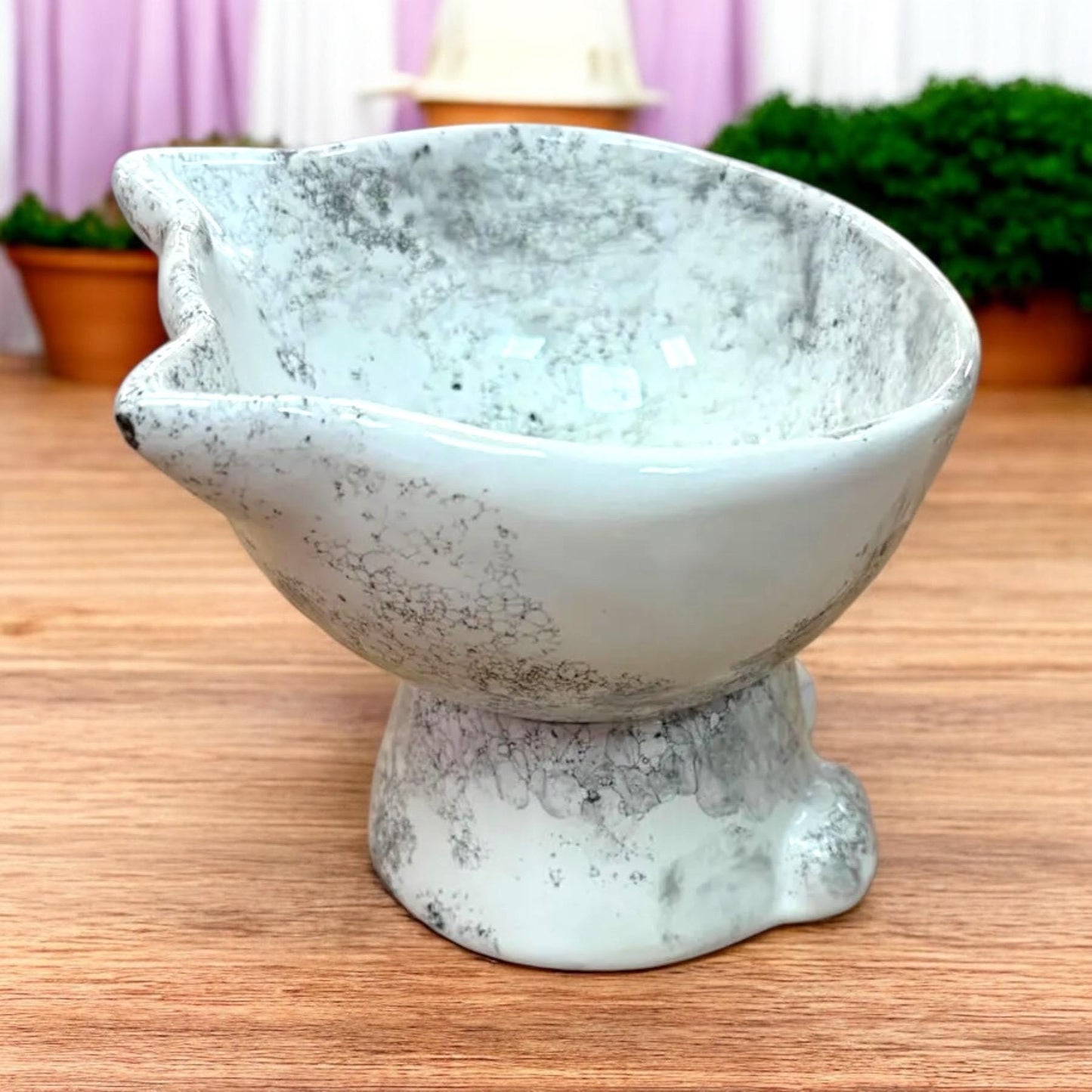 Elevated Ceramic Pet Bowl: Ergonomic Cat & Small Dog Feeder