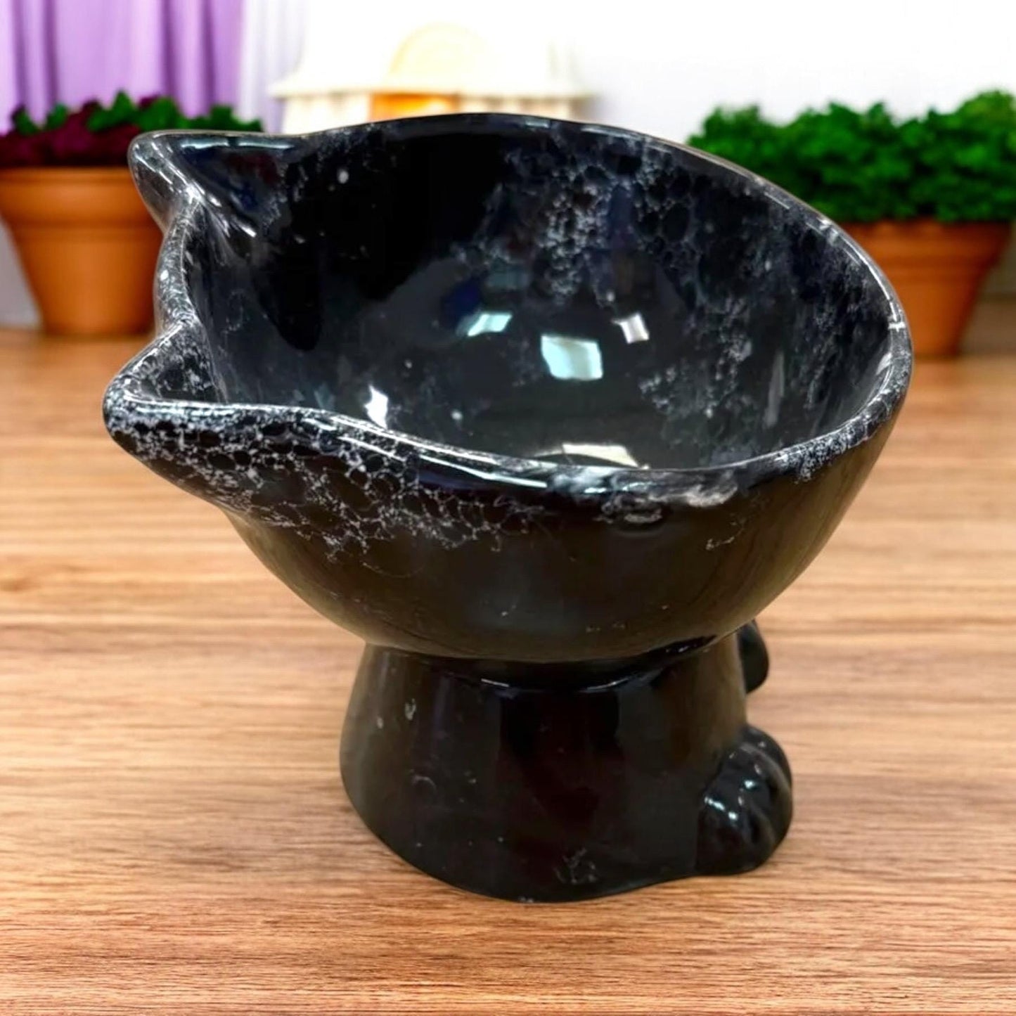 Elevated Ceramic Pet Bowl: Ergonomic Cat & Small Dog Feeder