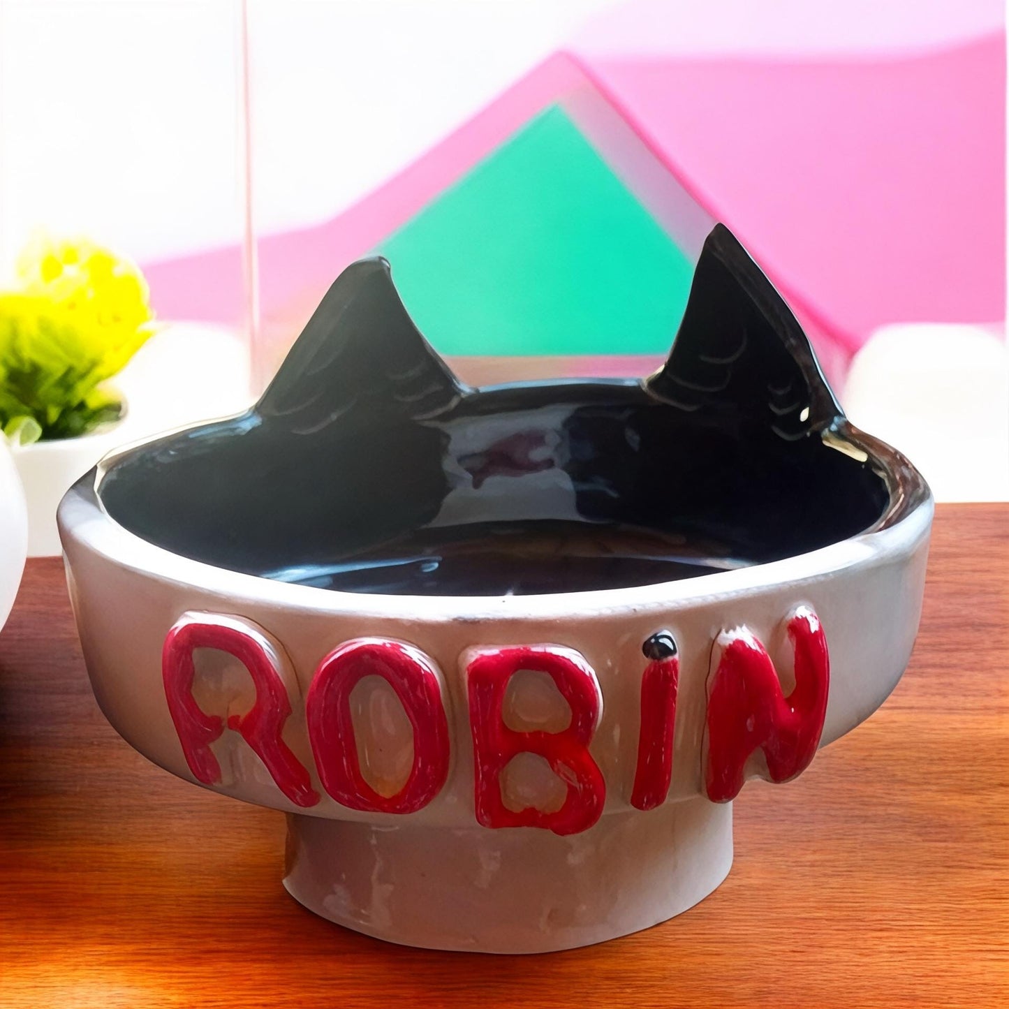 Personalized Ceramic Cat Bowl: Handmade, Whisker-Friendly, Elevated Design