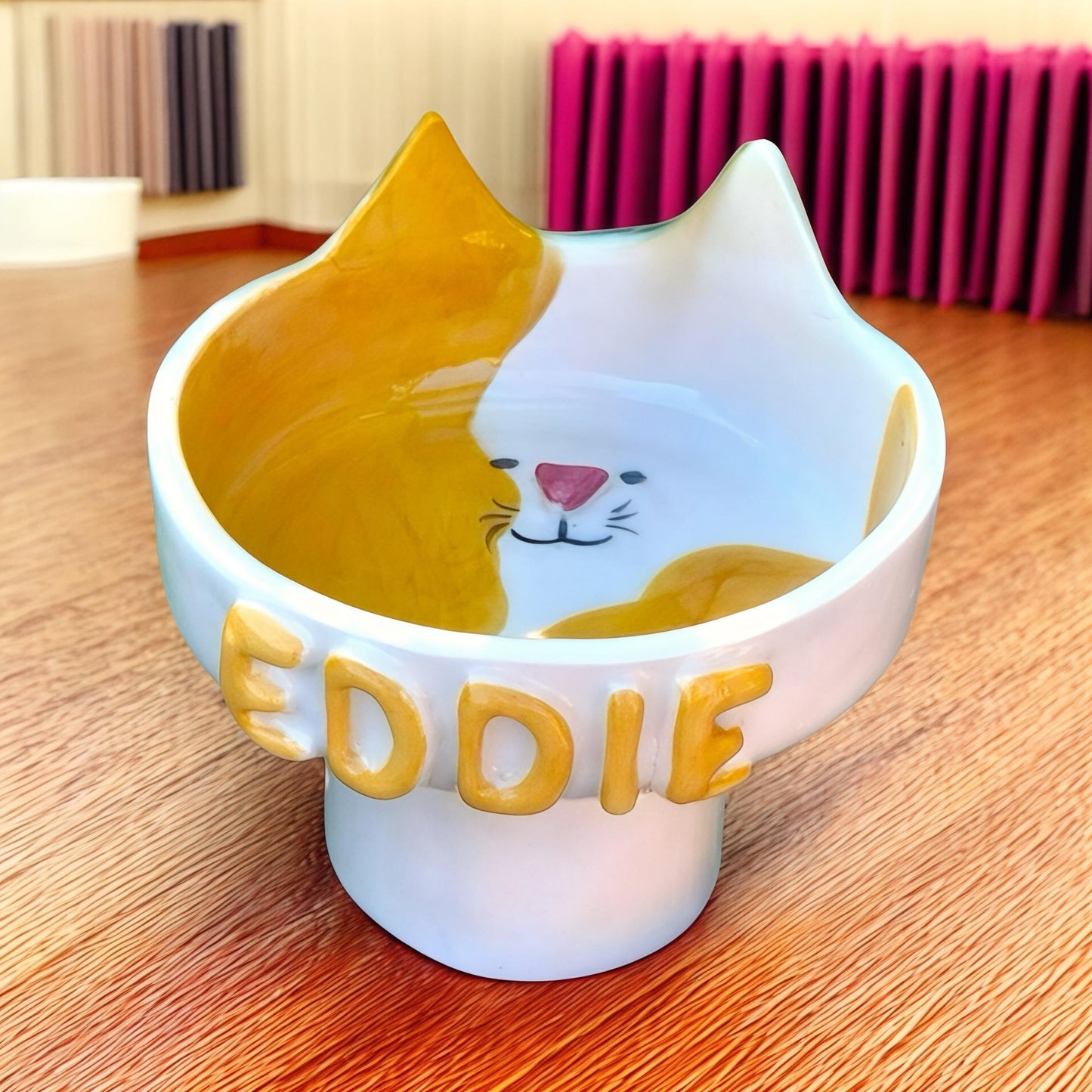Personalized Ceramic Cat Bowl: Handmade, Whisker-Friendly, Elevated Design