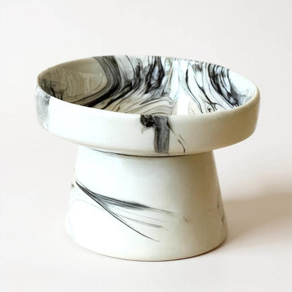 Handmade Elevated Ceramic Pet Food and Water Bowl for Cats, Kittens, Dogs & Puppies - Perfect Pet Owner Gift