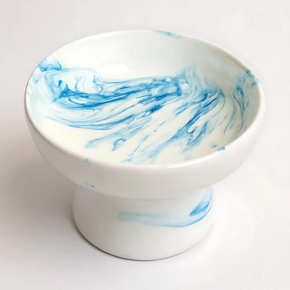 Handmade Elevated Ceramic Pet Food and Water Bowl for Cats, Kittens, Dogs & Puppies - Perfect Pet Owner Gift