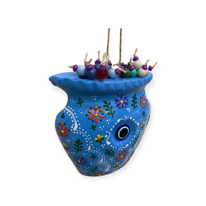 Hand Painted Evil Eye Garden Protector: Spiritual Wall Hanging