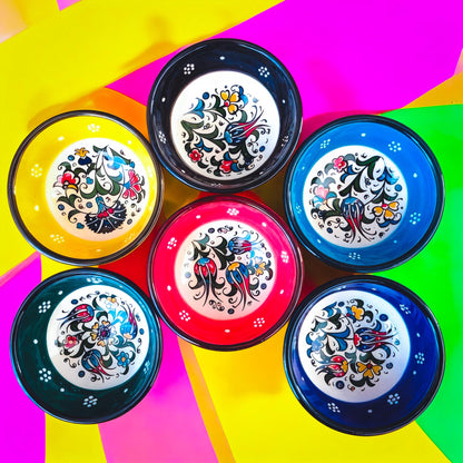 Colorful Serving Bowls - Hand Painted Turkish Ceramic Set, Unique Kitchen Gift for Home