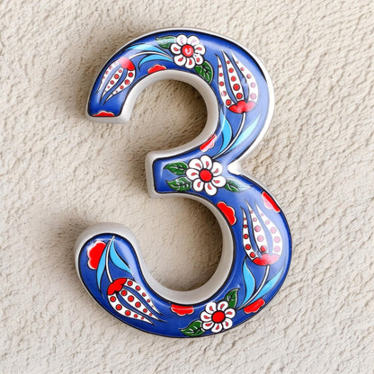 Exquisite Handmade Turkish Ceramic House Numbers, Ceramic Address Plaque and Numbers, Address Numbers, Door Numbers, Ceramic Numbers, Sign