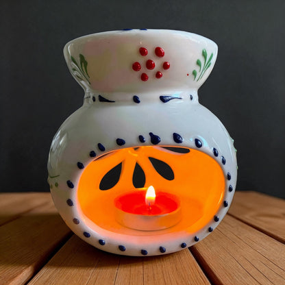 Hand-Painted Floral Ceramic Wax Melt Burner: Aroma Diffuser Gift