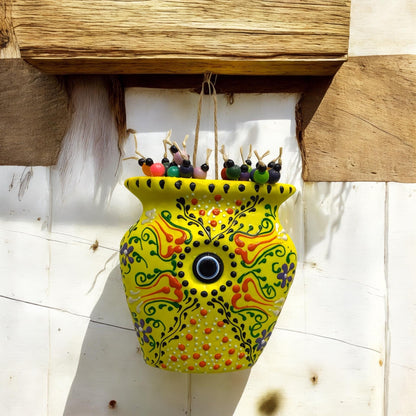 Hand Painted Evil Eye Garden Protector: Spiritual Wall Hanging