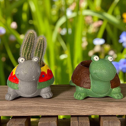 Handmade Ceramic Turtle Planter Set: Succulent & Cactus Pots, Home Decor