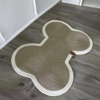 Dog Bone Feeding Mat: Handmade Cotton Rope Pet Placemat