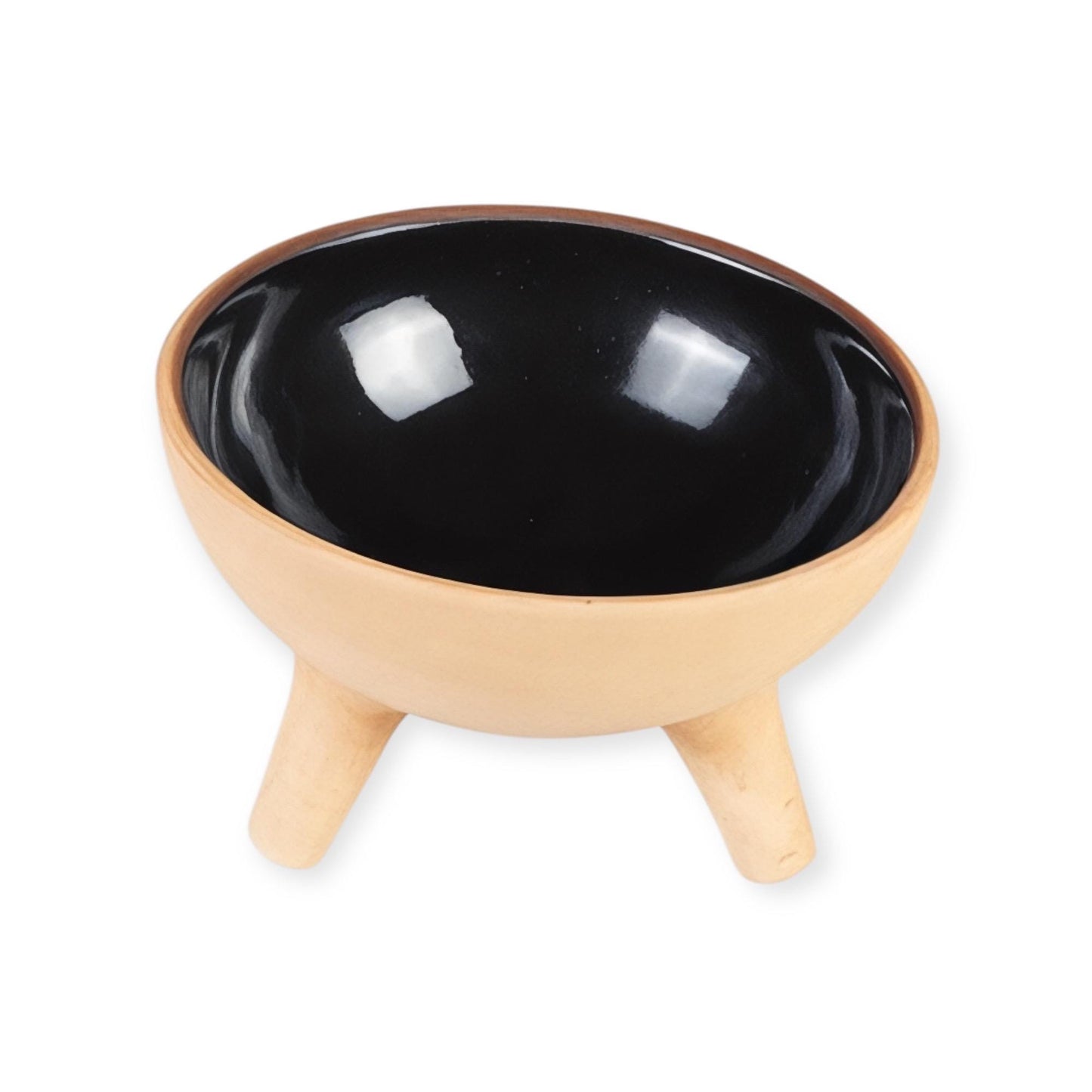 Handmade Elevated Ceramic Pet Bowl: Kitten & Small Dog Food Dish