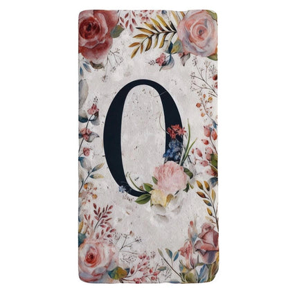 Elegant Travertine Stone House Numbers: Floral Address Sign (7.5x15 cm)