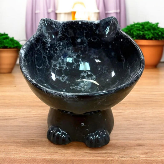 Elevated Ceramic Pet Bowl: Ergonomic Cat & Small Dog Feeder